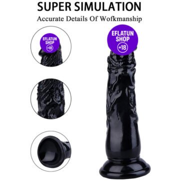 Yoğun Siyah Medikal Silikon Dildo 20 cm
