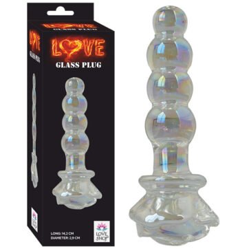 Gül Motifli Boğumlu Cam Plug