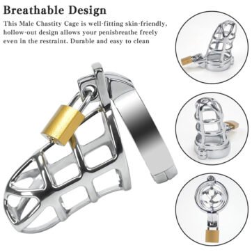 Kompakt Gümüş Penis Kafesi – 4,5-8 cm İç Çap, Kilitli Model